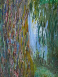 Weeping Willow and the Waterlily Pond (detail)